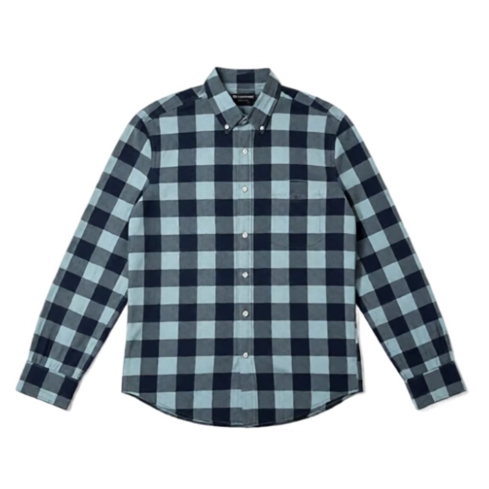J. Crew Blue and Navy Check Button-Down Shirt